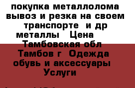  покупка металлолома вывоз и резка на своем транспорте  и др металлы › Цена ­ 8 - Тамбовская обл., Тамбов г. Одежда, обувь и аксессуары » Услуги   